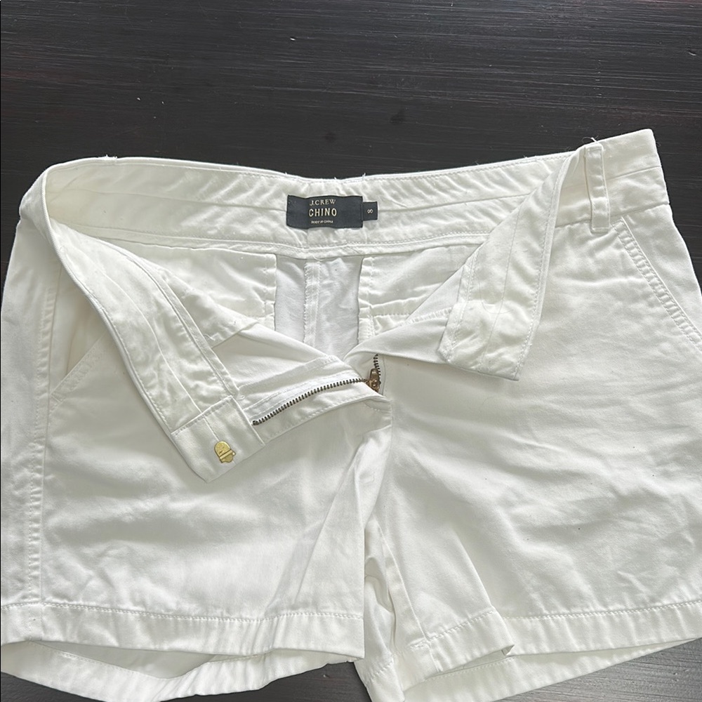 J. Crew Women's white Chino Shorts size 8